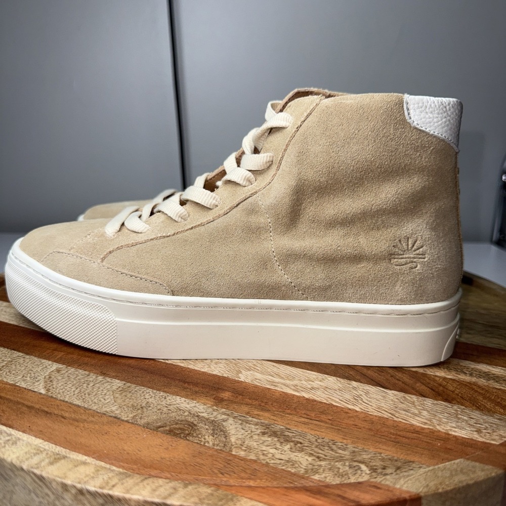 Soludos Women's Size 9.5 Shoes Ibiza Suede High Top Sneaker 1000854-270 Sand New - Picture 4 of 11